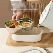 1pc/1set, 304 Stainless Steel Material Rectangular Lunch Box, Three/Two/Single Lunch Box. Includes Matching Thermal Bag, Tableware. Can Be Used For Microwave Heating, Removable, Easy To Clean, Easy To Carry, Large Capacity Bento Box. Suitable For Individuals, Students, Office Workers.,Kitchen,Christmas Gift,School Supplies - Multicolor - View 11