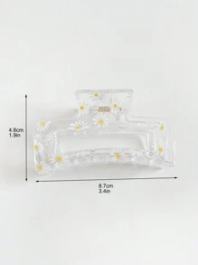 2 chiếc kẹp tóc vuông trong suốt in hình hoa cúc tối giản, phụ kiện tóc thanh lịch cho các bữa tiệc và tiệc trà, kẹp tóc hình hoa ngày Valentine, kẹp tóc hàm, kẹp tóc cài, kẹp giữ tóc, kẹp tóc mùa thu đông cho trang phục đi nghỉ mát dành cho nữ mùa hè - Nhiều màu - Xem 4