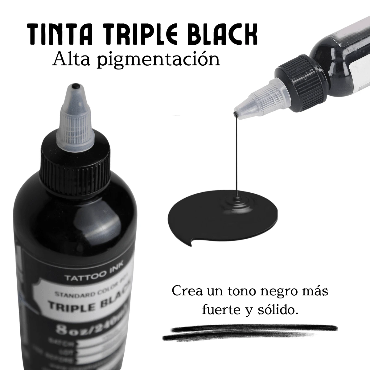 Tinta Para Tatuar Regal Tattoo Ink Triple black 1Oz Original - Negro - Añade 2