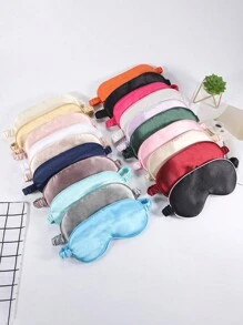 1入組瑜珈/普拉提休息用雙面緞面絲眼罩，適用於旅遊空中航線，透氣防光睡眠眼罩 - 彩色 - 查看 1