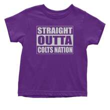 Baby Boy Straight Outta Colts Nation Football One-Piece Romper Bodysuit And T-Shirt - 紫色 - 查看 1