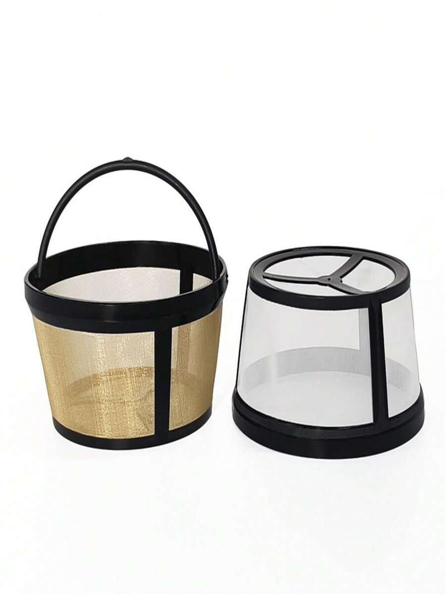 1 buah Saringan Kopi Stainless Steel/Nylon, Saringan Kopi Tuang yang Dapat Digunakan Kembali Tanpa Kertas, Cangkir Corong Saringan Kopi Tetes, Cocok untuk Berbagai Mesin Kopi, (Desain Pegangan Mungkin Berbeda pada Setiap Batch Produksi) - Hitam - View 1