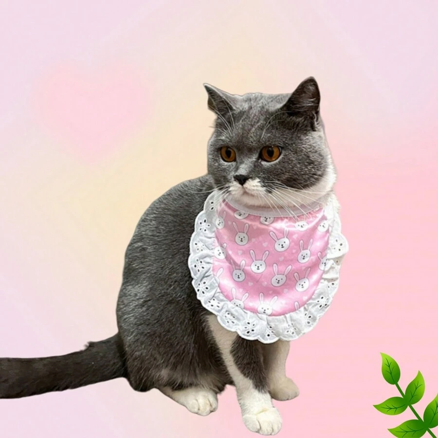 1 Khăn Chảy Nước Dãi In Hình Hoạt Hình Cho Thú Cưng Mềm Mại Và Thoải Mái Chống Bẩn Dễ Dàng Làm Sạch Cổ Ren Phối Ren Thích Hợp Cho Mèo Nhỏ, Vừa Và Lớn Và chó Nhỏ Và Vừa Tất Cả Các Mùa JD31 - Nhiều màu - Xem 1