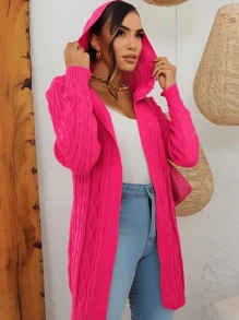 Cardigan Max Feminino Tricô Com Touca E Bolso TENDENCIA2025/MODABLOGUIERA/FESTA2025JUNINA/OUTONOINVERNO/ MODA GRINGA