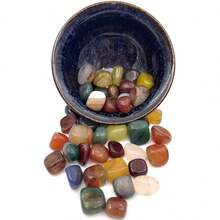 0.22 Lbs Natural Agate Tumbled Stones, Natural Small Asymmetrical Crushed Quartz Crystal Gravel For Aquarium, Plant Vase Filler - Multicolor - View 1