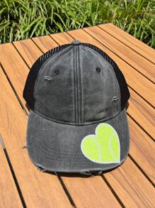 (Tùy chỉnh) Một chiếc mũ bóng chày phong cách thể thao có logo cá nhân với các yếu tố bóng rổ và bóng đá, mũ lưới che nắng mùa xuân/hè, mũ lưới kiểu dáng kỳ nghỉ, thích hợp cho thể thao - màu đen - Xem 13