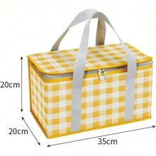 UNIQUEFORYOU 野餐籃，野餐袋，大容量保冷野餐籃，保冷冷凍袋，堅固鋁框架，可摺疊保溫午餐袋，適合露營野餐湖旅行，收納擺放組織，廚房旅行，廚具物品，廚房工具，廚房用品。 - 彩色 - 查看 5