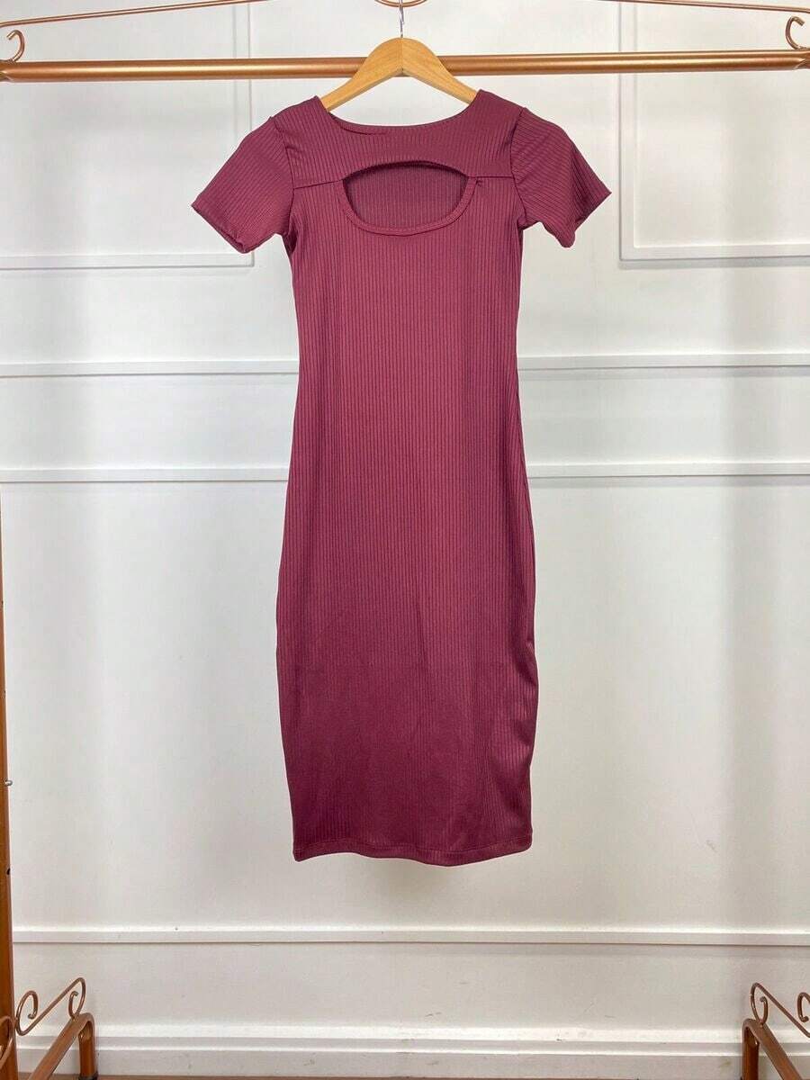 Women Dresses - 紅木色 - 查看 1