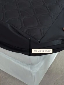 1 pieza Sábana ajustable resistente al agua, Protector de colchón, Protector de colchón suave y cómodo, Sábana impermeable de bolsillo profundo, Se ajusta a camas individuales, dobles, king y queen, Lavable a máquina, (Sin funda de almohada) - Negro - Ver 4