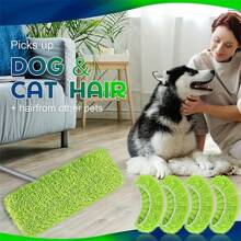 1/4入組微纖維清潔拖把替換墊，配對掃地機，平板地拖布墊，可水洗耐用的清潔拖布墊，乾濕兩用，清潔方便，清潔用品，返校用品 - 綠色雪尼爾 - 查看 6