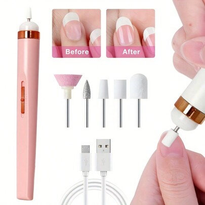 1pc Rechargeble 5 In 1 Home Electric Nail Polisher Pen Rechargeable Portable NailGrinder Low Noise Professional Manicure Pedicure Set