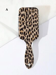 1 Pente Escova para Couro Cabeludo Massageador de Tamanho Grande com Estampa de Leopardo, Almofada de Ar Suave para Cabelos Cacheados, Dia dos Namorados