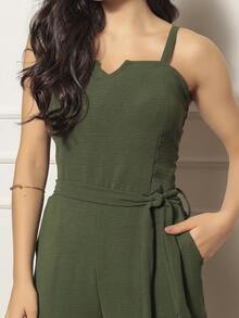 Women Jumpsuits - 軍綠色 - 查看 5