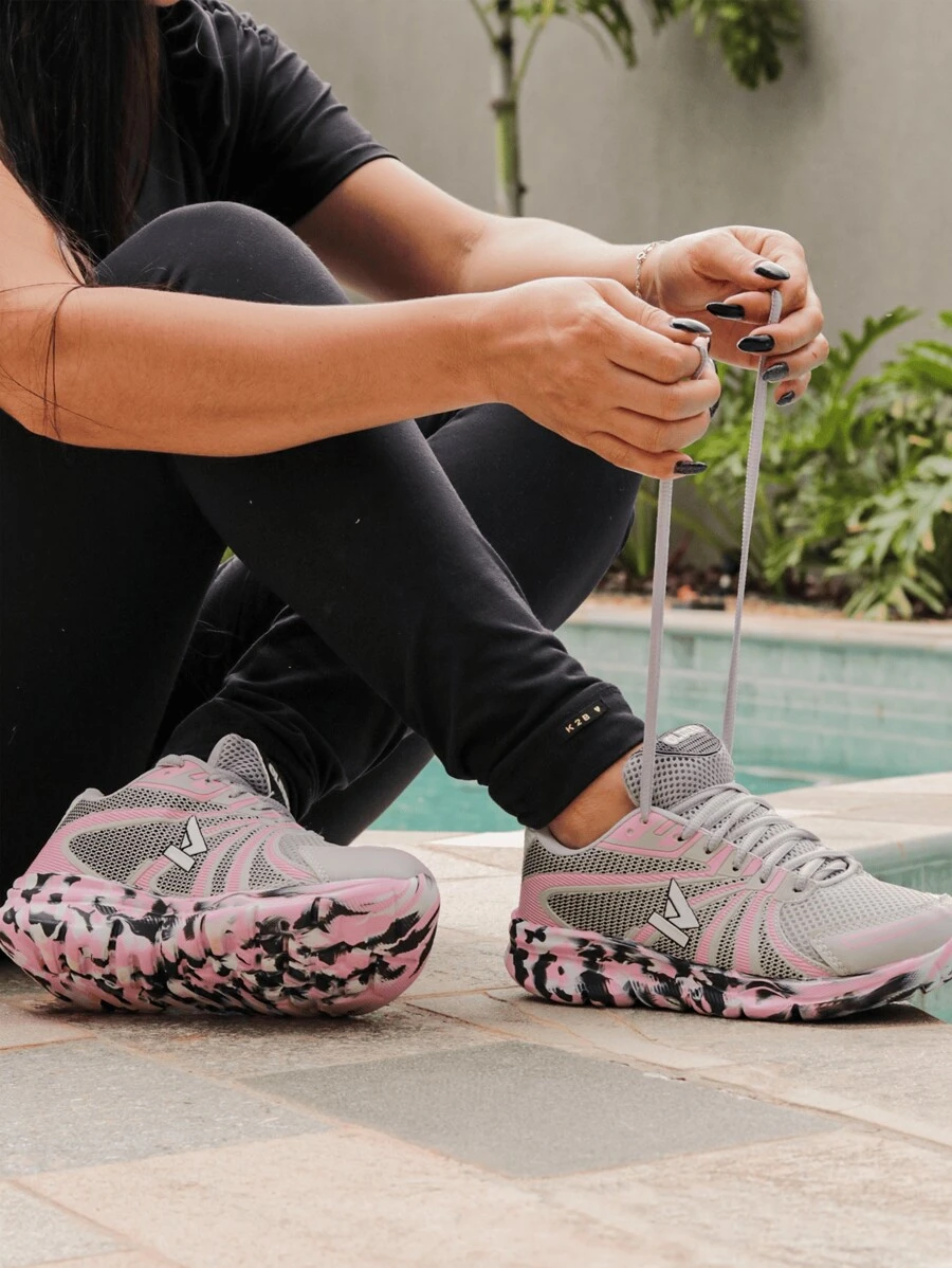 Women Wedge Sneakers - Màu hồng gỉ - Xem 1