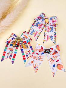 conjunto de 5 peças de acessórios para cabelo para meninas voltarem à escola, incluindo suporte de rabo de cavalo, grampos de cabelo, laço de fita multicor, adequado para uso diário, festas de feriado, combinação de presente.