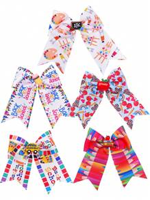 conjunto de 5 peças de acessórios para cabelo para meninas voltarem à escola, incluindo suporte de rabo de cavalo, grampos de cabelo, laço de fita multicor, adequado para uso diário, festas de feriado, combinação de presente.