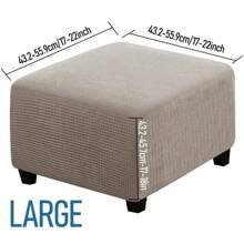 經典彈性正方形腳凳套，滑套式Grip聚酯彈性保護套帶彈性帶閉合，可機洗，家庭辦公室裝飾-1件 - 彩色 - 查看 25