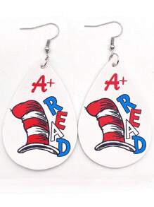 1pc Creative Life Tree Heart Design Women's Earrings With Double-Sided Waterdrop Shaped Artificial Leather Dangle, Fashionable And Unique Ear Jewelry For Festival And Suitable For Women Valentines