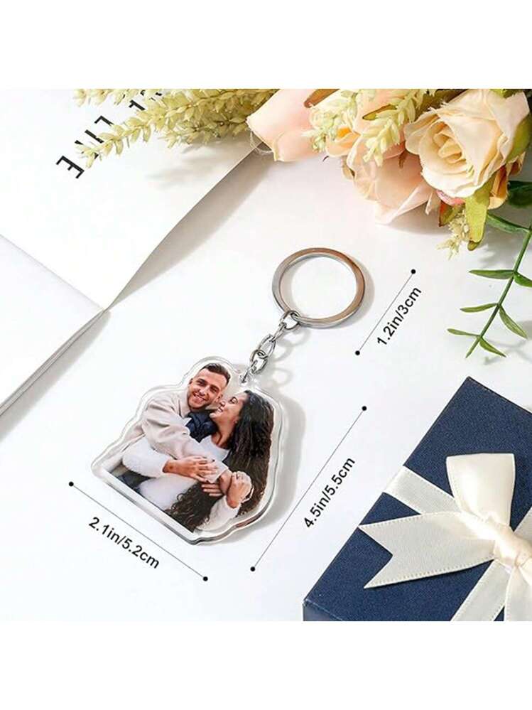Portachiavi Coppia In Acciaio Inox – Regalo Per Fidanzati, Con Sacchetto In Velluto, Argento, Ciondolo 2,5 Cm - 4