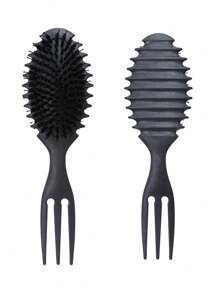 1入裝卷曲髮刷，定義卷曲髮刷和捲髮刷，野豬毛髮刷，去糾纏毛髮刷，分離捲髮刷，造型定義卷髮，減少拉扯梳子，適用於女士和男士的捲髮造型 - 彩色 - 查看 9