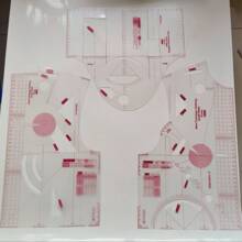 Conjunto de reglas de diseño de moda transparente de 3 piezas, plantilla de diseño de ropa con escala 1:1 y 1:3, para estudiantes de escuela para la elaboración de prototipos de prendas de vestir, reglas de dibujo de varios tamaños - 1 a 1 - Ver 1