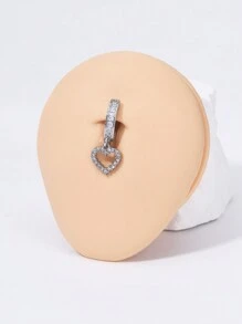 CIZME 1PC 14G 10mm Belly Button Ring, Clicker Belly Rings For Women, Stainless Steel CZ Belly Button Piercing, Reverse Navel Rings Body Jewelry, Gold/Silver, Belly Button Rings For Women 316L Stainless Steel Clicker Belly Rings CZ Heart Water Droplets Curved Reverse Navel Rings Belly Piercing Jewelry Barbell Valentines,Mom,Mother,Mother's Day,Gift - 1.6*10mm - View 8