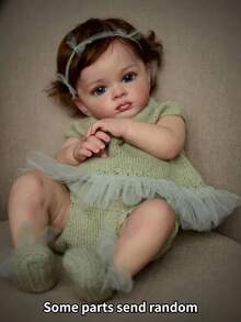 1入組52CM重生娃娃，22英寸可愛的Tutti手工製作，逼真無性別新生兒嬰兒，適合作為兒童生日禮物（布身體） - Unisex - 查看 4