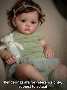 1入組52CM重生娃娃，22英寸可愛的Tutti手工製作，逼真無性別新生兒嬰兒，適合作為兒童生日禮物（布身體） - Unisex - 查看 3