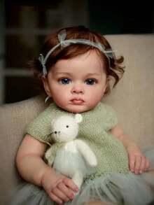 1入組52CM重生娃娃，22英寸可愛的Tutti手工製作，逼真無性別新生兒嬰兒，適合作為兒童生日禮物（布身體） - Unisex - 查看 1