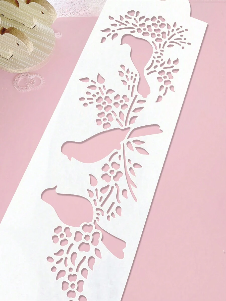 1pc Animals Bird Magpie DIY Layering Stencils Wall Painting Scrapbook Coloring Embossing Album Decorative Template Cake Border Printing Mold Baking Tools Powdered Sugar Sieve Spray Flower Painting Mold Back To School,Back To School,School Supplies