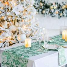 1 pieza Corredor de mesa brillante con malla metálica con purpurina para mesa de decoración de eventos, bodas, duchas nupciales, fiestas de cumpleaños