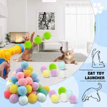 Cat Ball Toy Launcher Gun, Cat Balls Fetch Toy, 20Pcs Plush Fuzzy Balls Launcher Cat Toy For Cats With 1 Gun, Funny Interactive Cat Toys For Bored Indoor Adult Cats, Cute Kitten Kitty Toys(Random Color) - Multicolor - View 8