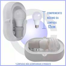 Luminária Arandela Tipo Tartaruga P/ Teto Parede - Branco - Visão 7