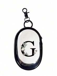 1pc-Black Portable Mini Transparent Zipper Storage Bag, Multifunctional Jewelry Storage Bag For Earphones, Charger Case, Keychain, Ring, Transparent Travel Accessories Bag, Transparent Storage Bag With Keychain, Convenient For Carrying Makeup Mirror, Earphones, Data And Charging Cables, Waterproof, Lightweight, Suitable For Girls, Students And Boys, Suitable For Storing Small Items, Data Cable Storage Bag, Bracelet Bag, Cosmetic Bag - Black - View 27