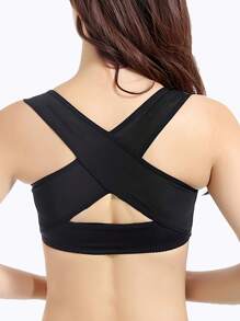 1pc Posture Correcting Shapewear With Front Cross Adjustable Body Shaper, Back Straightening Upper Garment, Women's Underwear, Chest Shaping Workout Clothes, Sitting Posture Corrector, Back Support Assistance Tops Gym Gym Accessories