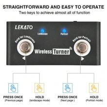 LEKATO無線翻頁踏板控制器平板電腦腳踏開關可充電 - 黑色 - 查看 3