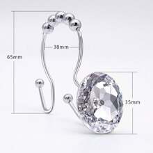 12 Pcs Curtain Hooks Shower Curtain Hooks Stainless Steel Material Acrylic Decorative Metal Curtain Buckle Waterproof And Rust-Proof With Sliding Balls Easy To Slide Durable Classic Light Luxury Suitable For Bedroom, Living Room, Bathroom, Kitchen, Window Supplies And Accessories,Christmas Gift! - Multicolor - View 4