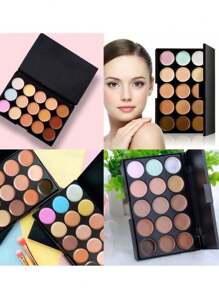 Paleta 15 Corrector en Crema Maquillaje Paleta Correctores Colores Contorno Perfila Rostro Maquillaje Profesional - Beis - Ver 2