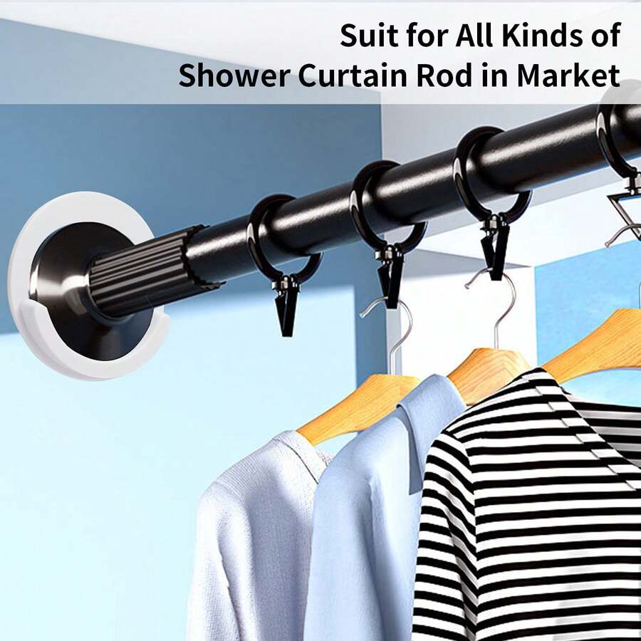 Adhesive Shower Curtain Rod Holder No Drilling, Sticking Them Up Or
