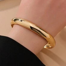 3 件金色几何开口袖口手链套装，男女时尚夸张手饰，适合日常、派对、节日佩戴，是送给朋友和女朋友的完美礼物 - 銀色 - 查看 5