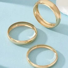 3 件金色几何开口袖口手链套装，男女时尚夸张手饰，适合日常、派对、节日佩戴，是送给朋友和女朋友的完美礼物 - 銀色 - 查看 9