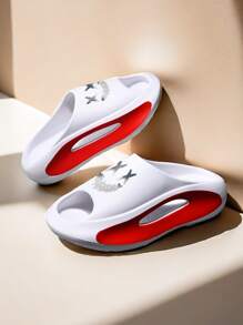 2024 新款男女通用防滑厚底拖鞋，时尚百搭夏季凉鞋，男女个性运动沙滩鞋，尺码 36-49（情侣款） - 白色 - 查看 1