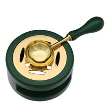 1set Wax Seal Warmer Kit, Wooden Wax Seal Furnace With Melting Spoon Seal Wax Melting Furnace Tool For Melting Wax Seal Beads Or Sealing Wax Sticks Back To School,Back To School,School Supplies