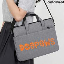 Customize Your Embroidered Text Laptop Shoulder Bag For 14-Inch Laptop Or Tablet, Fashionable, Durable, Waterproof Fabric, Lightweight, Suitable For Business, Casual Or School Use