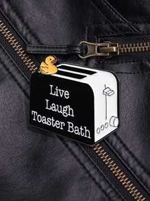 1pc Creative Live Laugh Toaster Bath Cartoon Bread Toaster Shaped Design Brooch Pin Badge For Everyday Wear, Unisex