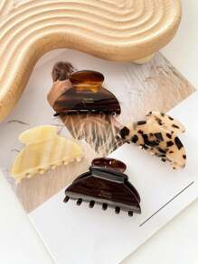 1pc Ladies French Style Acetate Claw Clip, Elegant Hair Clip For Daily Or Outdoor Use Gift Hair Clips Hair Jaw Clip Hair Clamps Hair Clutch Hair Catcher Clip Fall Winter Hair Accessories For Women For Vacation Outfits Woman - Multicolor - View 2