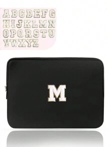 1 件字母纯色休闲笔记本电脑内包，适用于 11.6/12.5/13.3/14/15.4/15.6 英寸笔记本电脑，笔记本电脑包，适用于 Mac Book、iPad、HP Chromebook Surface 笔记本电脑，便携式笔记本电脑内胆包