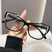 Fashionable Colorful Cat-Eye Fashion Glasses With A Unique Design That Changes With Light, Suitable For Bare-Faced Decoration, College Style, Streetwear, And Casual Outings. Beach Accessories For Women Glasses Shades Basics Fall Winter Women Outfits Clothes Business Casual Gifts Leopard For Summer Beach Vacation,Outdoor,Travel
