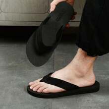 Men's Black EVA Slipper With Anti-Slip Soft And Durable Sole, Stylish Outdoor Beach Flip Flops For Summer
