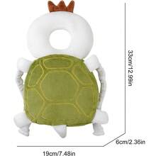 Bebé 1 pieza Almohada de tortuga Antigolpes Protector Cabeza Acolchadas - Verde militar - Ver 3